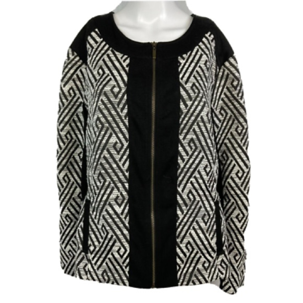 Ruby Rd. Black And White Patterned Jacket - image 1